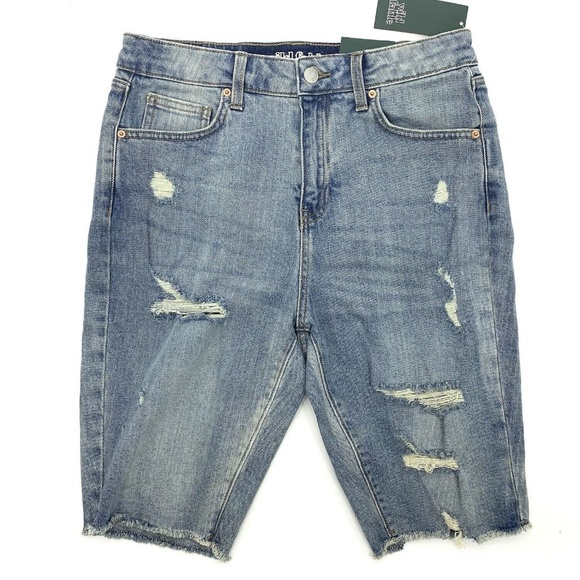 wild fable Pants - Wild Fable Distressed Denim High Rise Bike Shorts